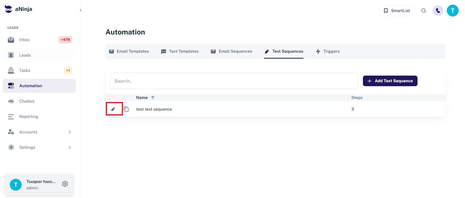 edit pencil in text sequence screenshot